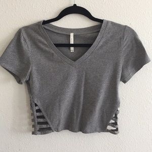 gray crop top